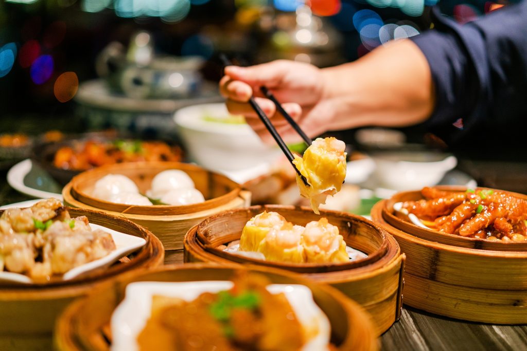 Traditional,Chinese,Dim,Sum,Served,In,Bamboo,Steamers